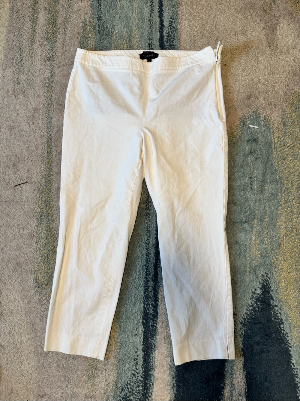 Talbots White Straight-Leg Chinos